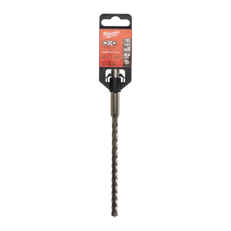 WIERTŁO SDS PLUS 7/100/165MM MILWAUKEE 4932352020 WIERTŁO SDS PLUS 7/100/165MM MILWAUKEE 4932352020