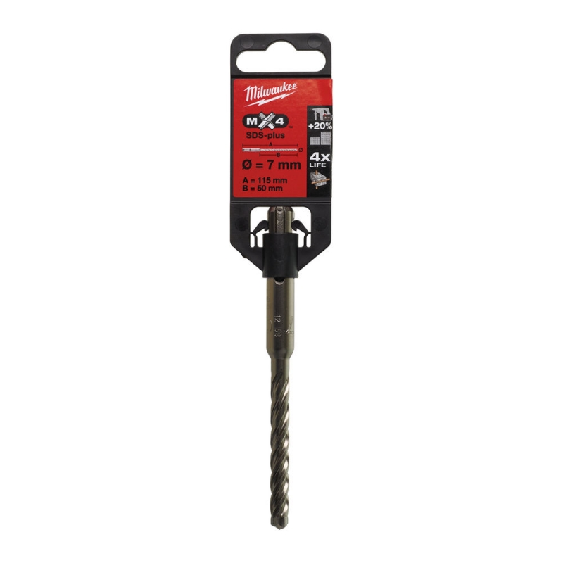 WIERTŁO SDS PLUS 7/50/115MM MILWAUKEE 4932352019 WIERTŁO SDS PLUS 7/50/115MM MILWAUKEE 4932352019