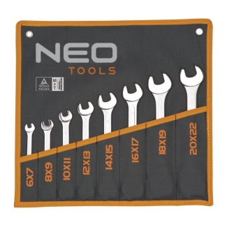 KLUCZE PŁASKIE DWUSTRONNE 6-22MM ZESTAW  8SZT NEO 09-851