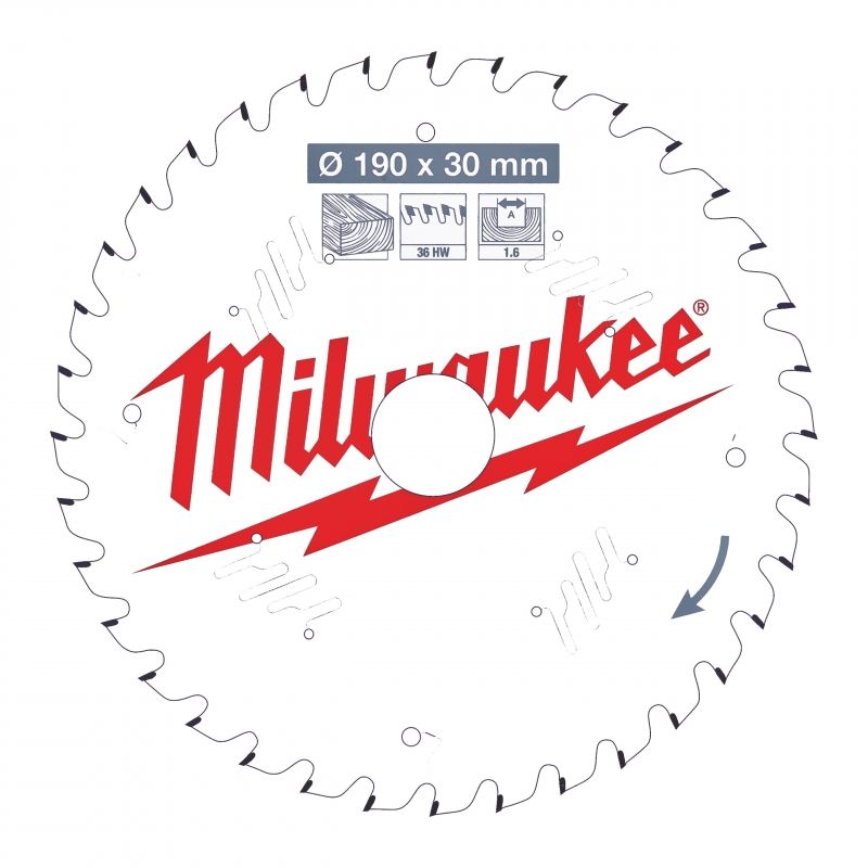 TARCZA PILARSKA 190x30x1.6x36 ATB MILWAUKEE 4932471301 TARCZA PILARSKA 190x30x1.6x36 ATB MILWAUKEE 4932471301