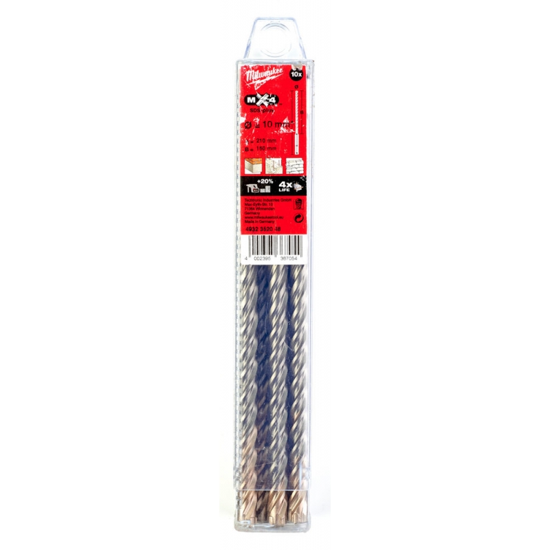 WIERTŁO SDS PLUS 10/150/210 MM MILWAUKEE 4932352048 WIERTŁO SDS PLUS 10/150/210 MM MILWAUKEE 4932352048