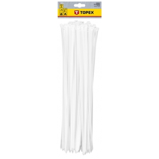 Opaski zaciskowe 7.6 x 500 mm, TOPEX 75 szt., białe 44E984