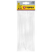 Opaski zaciskowe 2.5 x 200 mm, TOPEX 100 szt., białe 44E971