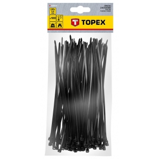 Opaski zaciskowe 3,6 x 200 mm, TOPEX, 100 szt., czarne 44E976