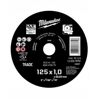 Tarcza do cięcia metalu 125x1.0mm 1 szt. MILWAUKEE 4932479578