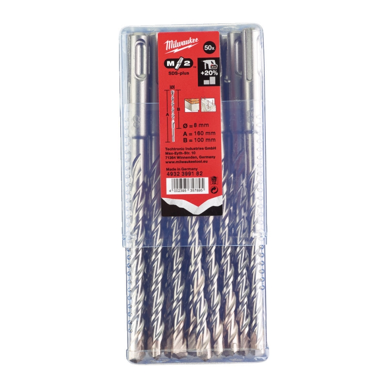 WIERTŁO SDS PLUS 8/100/160MM MILWAUKEE 4932399182 WIERTŁO SDS PLUS 8/100/160MM MILWAUKEE 4932399182