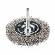 SZCZOTKA DRUCIANA TARCZOWA Z TRZPIENIEM 50MM INOX GRAPHITE 57H601