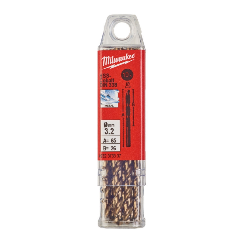 WIERTŁO HSS-G CO 3,2 MM MILWAUKEE 4932373337 WIERTŁO HSS-G CO 3,2 MM MILWAUKEE 4932373337