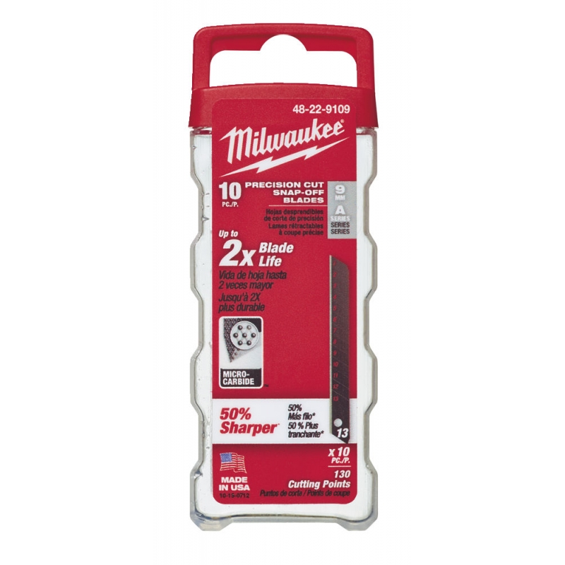 OSTRZA ŁAMANE 9mm MILWAUKEE 48229109 OSTRZA ŁAMANE 9mm MILWAUKEE 48229109