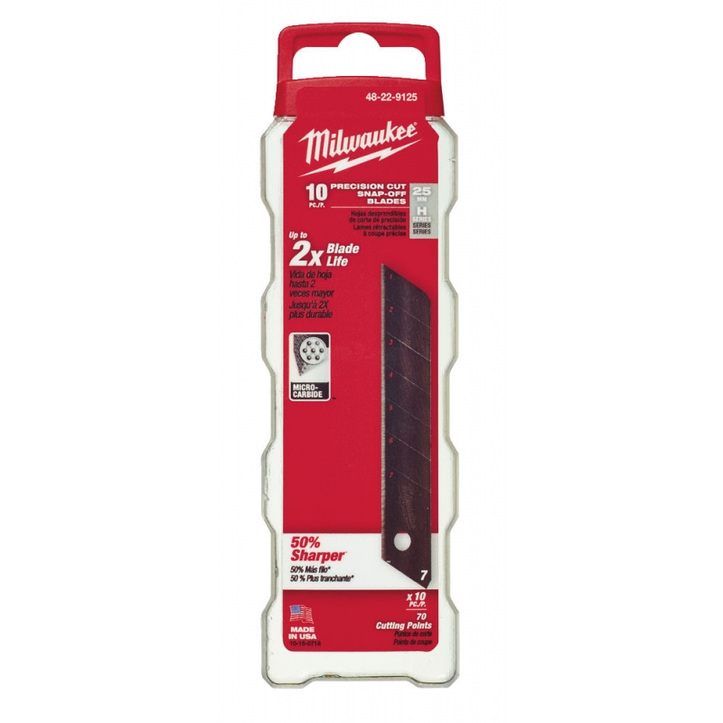 OSTRZA ŁAMANE 25mm MILWAUKEE 48229125 OSTRZA ŁAMANE 25mm MILWAUKEE 48229125