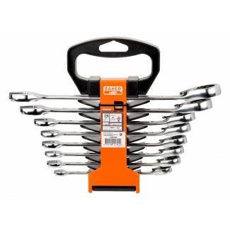 ZESTAW KLUCZY PŁASKO-OCZKOWYCH  Z GRZECHOTKĄ 8-19 MM BAHCO 1RM/SH8