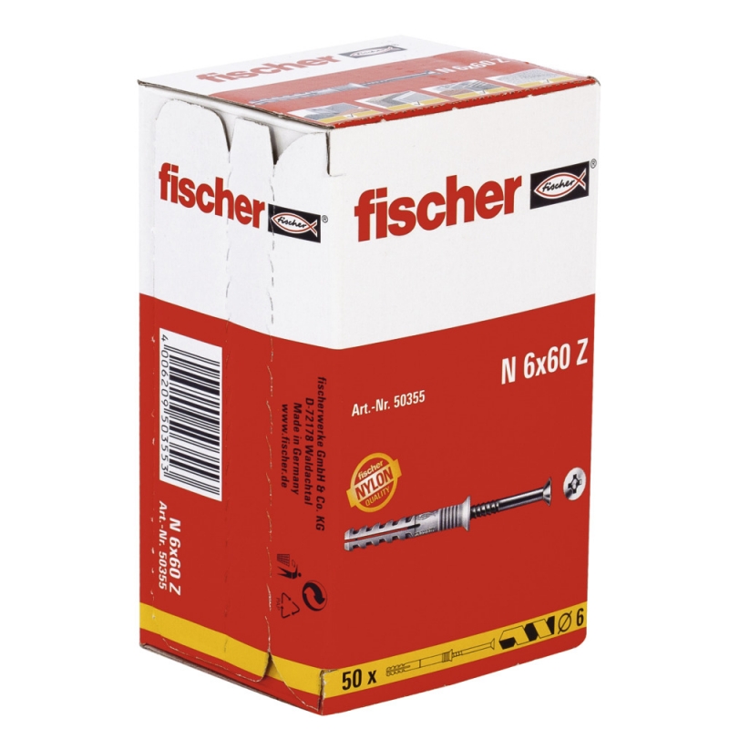KOŁEK WBIJANY N 6 x 60/30 S FISCHER 50355 KOŁEK WBIJANY N 6 x 60/30 S FISCHER 50355