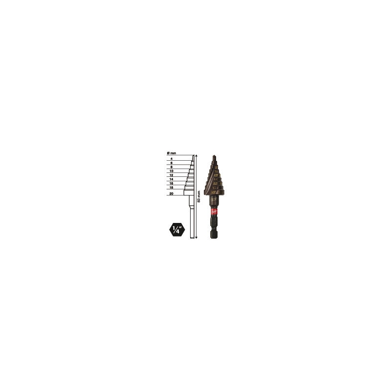 WIERTŁO STOPNIOWE UDAROWE 4-20mm MILWAUKEE 48899263 WIERTŁO STOPNIOWE UDAROWE 4-20mm MILWAUKEE 48899263