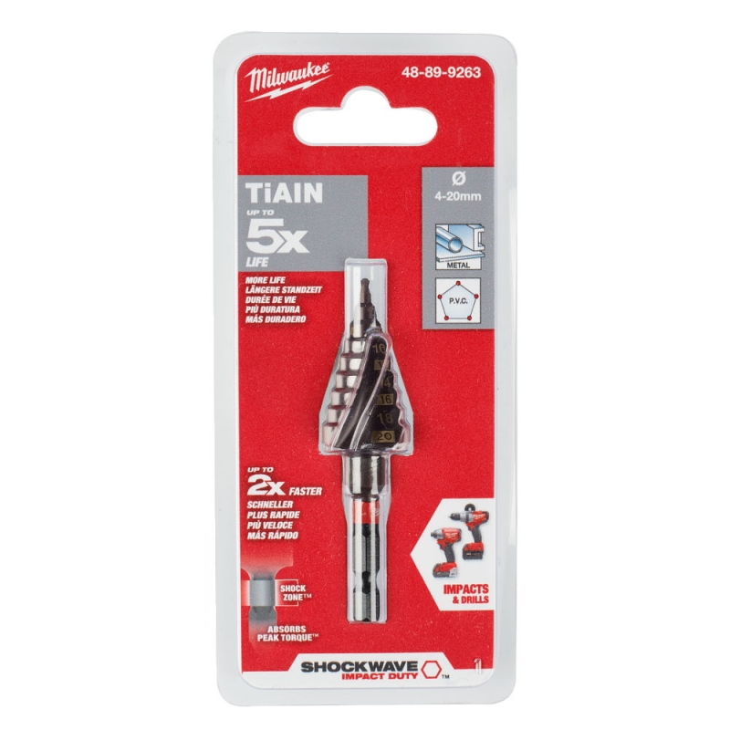 WIERTŁO STOPNIOWE UDAROWE 4-20mm MILWAUKEE 48899263 WIERTŁO STOPNIOWE UDAROWE 4-20mm MILWAUKEE 48899263