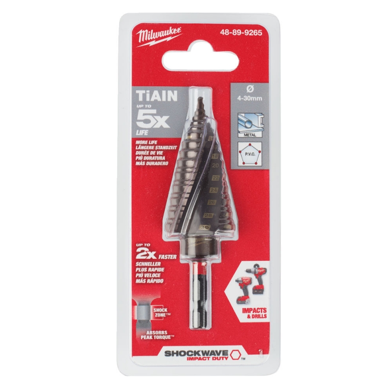 WIERTLO STOPNIOWE UDAROWE SHOCKWAVE 4-30MM MILWAUKEE 48899265 WIERTLO STOPNIOWE UDAROWE SHOCKWAVE 4-30MM MILWAUKEE 48899265