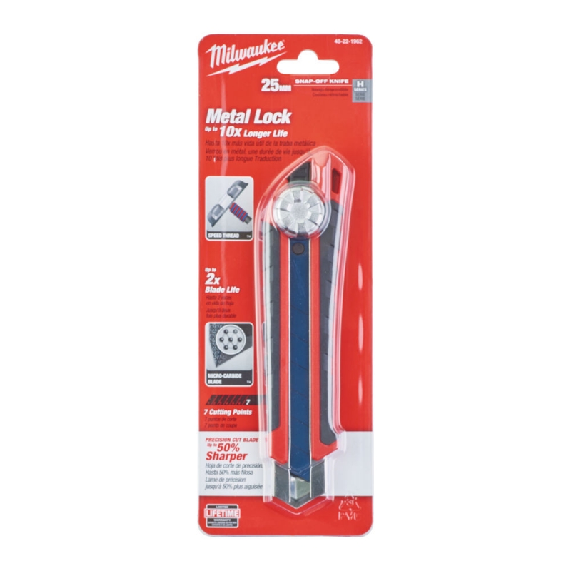 NOŻYK Z ŁAMANYM OSTRZEM 25MM MILWAUKEE 48221962 NOŻYK Z ŁAMANYM OSTRZEM 25MM MILWAUKEE 48221962