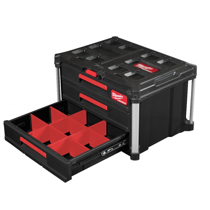 SKRZYNIA PACKOUT Z 3 SZUFLADAMI MILWAUKEE 4932472130 SKRZYNIA PACKOUT Z 3 SZUFLADAMI MILWAUKEE 4932472130
