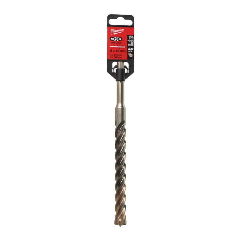 WIERTŁO SDS PLUS 16/150/210MM MILWAUKEE 4932352953 WIERTŁO SDS PLUS 16/150/210MM MILWAUKEE 4932352953